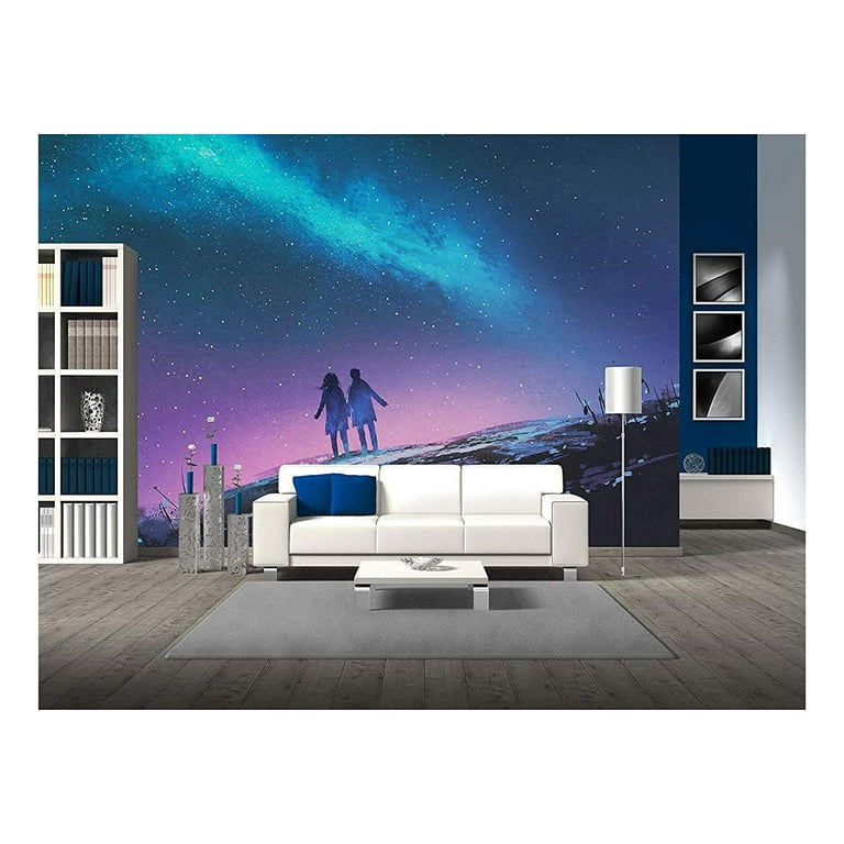 Wall Mural Bright atmosphere and colorful view of galaxy Wall26 100x144
